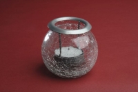 Detailansicht Teelichtglas Splitteroptik